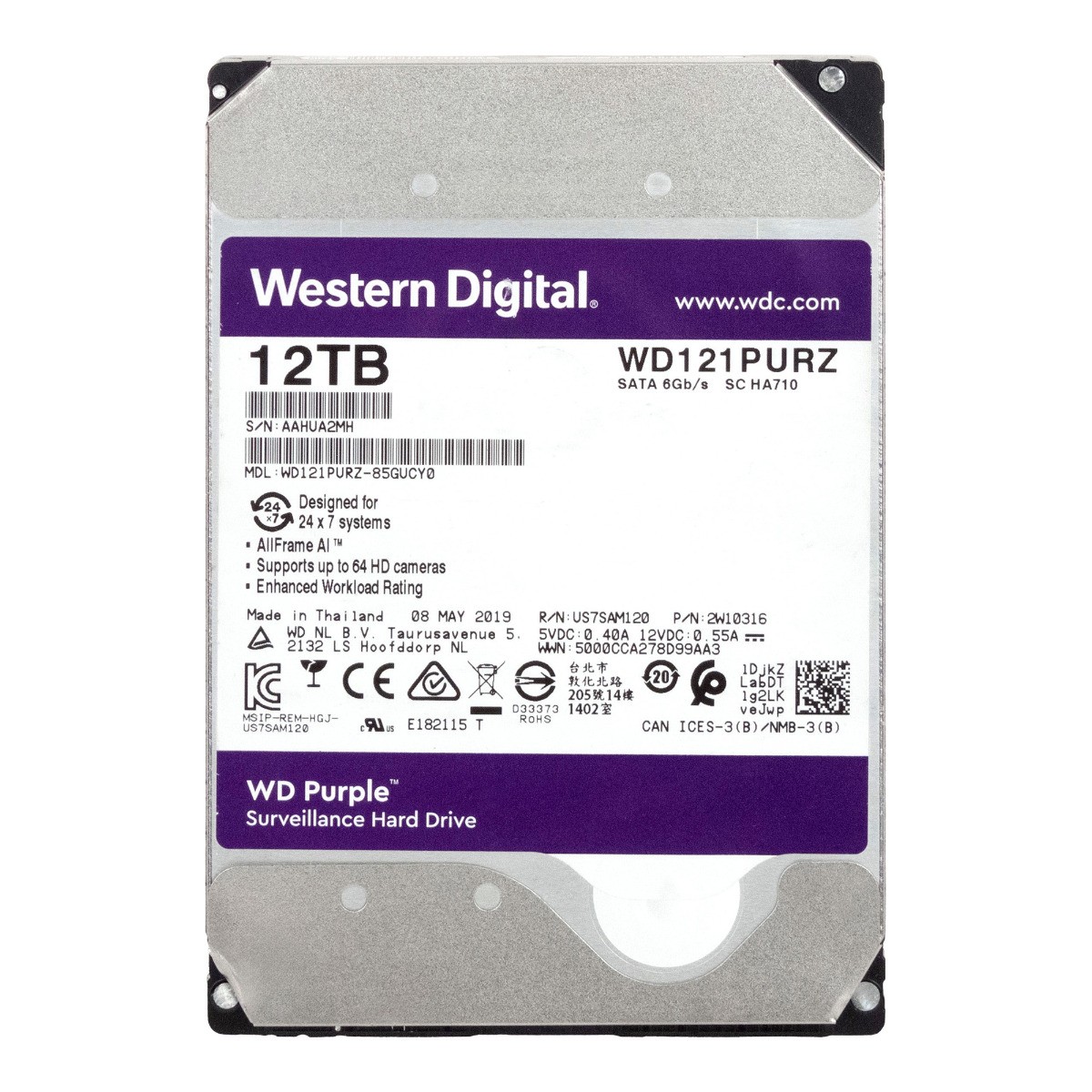[新品] Western Digital HA710 12TB SATA HDD Amazon.com: Western Digital 12TB WD Purple Surveillance