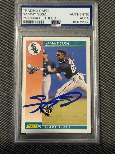 Sammy Sosa Signed 1992 Score PSA/DNA Certified Authentic Auto