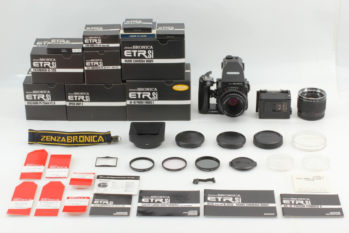 All Boxed [NEAR MINT] Bronica ETR Si Film Camera AE III PE
