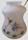 5 x Vtg White Milk Glass Flowered Replacement Hurricane Lamp Shades 5.25" T