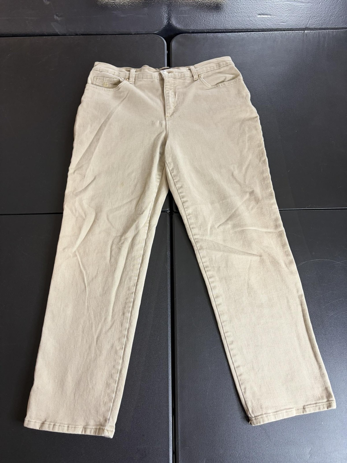 Womens 12 Khaki Amanda High Rise Tapered Leg Stretch