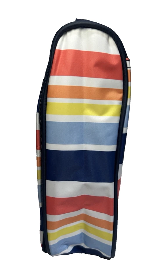 Bolsa de higiene pessoal suspensa Thirty-One Traveler estojo maquiagem listras multicoloridas - Imagem 2 de 4