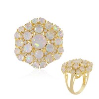 Cavill Welo Opal Ring 3,2Ct 925 Silber Vergoldet Damen BlüTenform- Echtschmuck