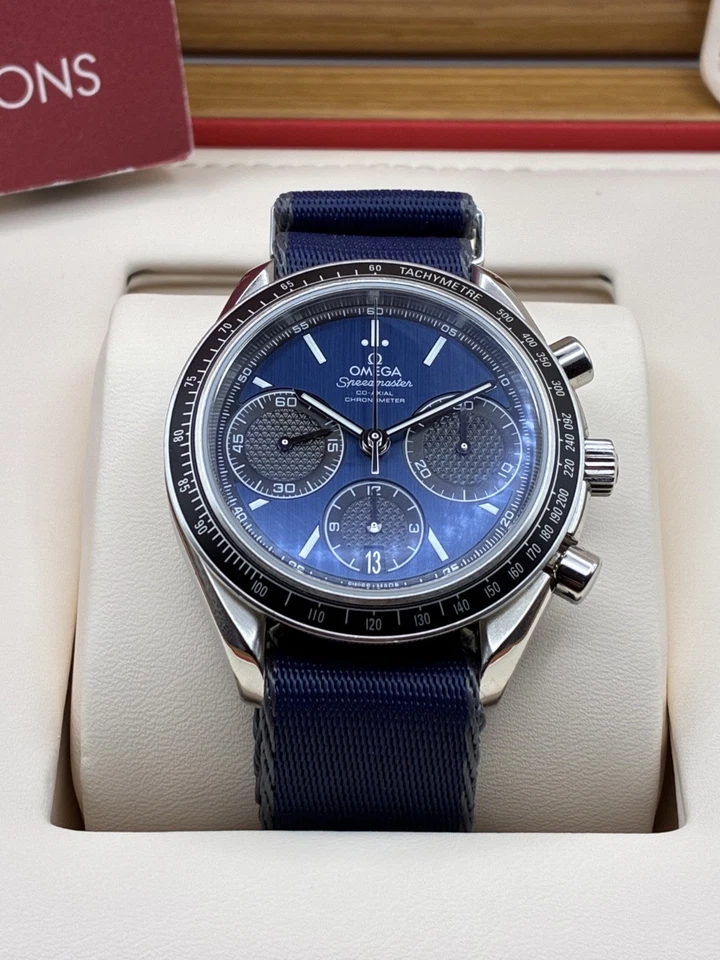 Omega Racing Cronógrafo 40mm Co-Axial Calibre 3330 Pulsera Acero y OTAN Foto 3 de 4