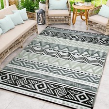 5x8 Outdoor Rug Waterproof Reversible Plastic Straw Rug for Patio and Garden
