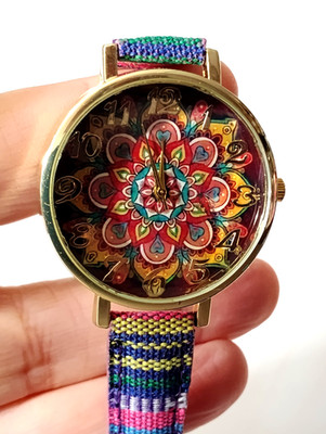 Women's Watch - Bohemian Woven Strap Chic Watch ''Flower'' - Fits 8-1/2'' NEW