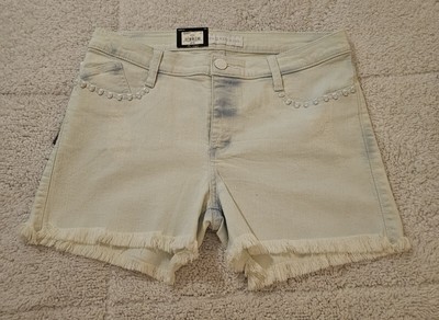 Rock & Republic Jean Shorts Skull Accents Frayed Distressed Hula Short MSRP $54