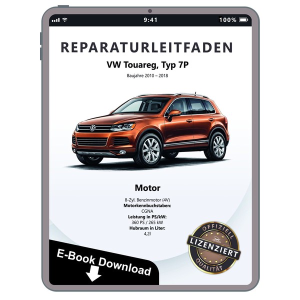 VW Touareg 7P (10-18) 8-Zyl. 4,2L Benzinmotor 360 PS Werkstatthandbuch PDF Datei-image