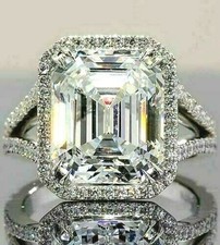 2Ct Emerald Cut Lab Created Diamond Women Wedding Ring 14K White Gold Plated