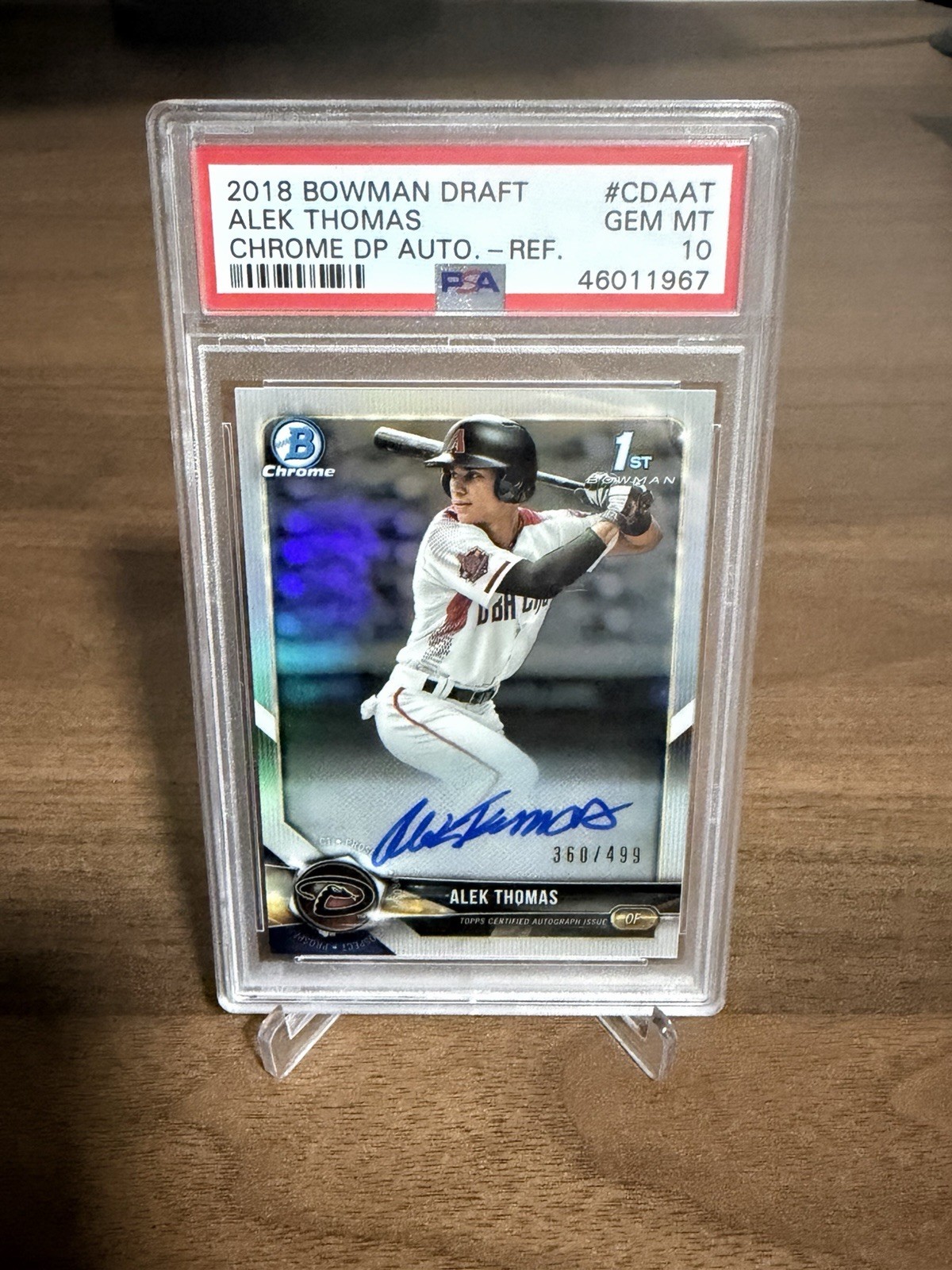 2018 Bowman Draft Chrome - Alek Thomas 1st Auto Refractor /499 - PSA 10