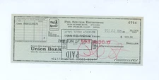 PHIL SPECTOR Signed '71 Autograph Company Check =BEATLES ROLLING STONES LENNON=
