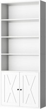 Bookshelf, Industrial Bookshelves and Bookcases with Doors Floor Standing