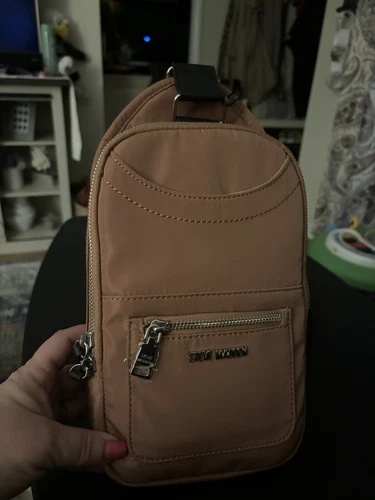 Steve Madden Sling Bag Quilted Crossbody Tan