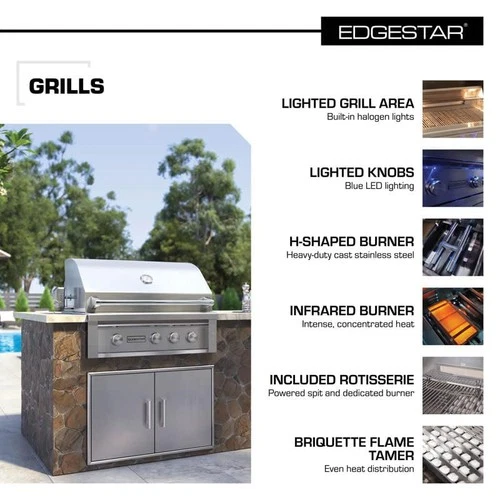 EdgeStar GRL360IBBLP 89000 BTU 36 Inch Wide Liquid Propane Built-In Grill*NEW* - Picture 2 of 9