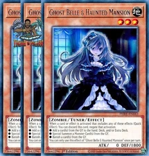 Yugioh! 3x Ghost Belle & Haunted Mansion PHRE-EN043 Rare 1st Ed NM