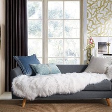 Ashler Faux Fur Rug, White Area Rugs, Fluffy Sheepskin Fur Rug, Fuzzy Ultra S...