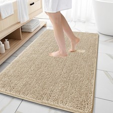 OLANLY Large Bathroom Rugs 59x35, Extra Soft Absorbent 59" X 35", Beige
