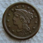 Photo of a 1857-P Large Cent from an eBay sale