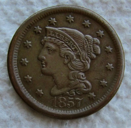 Photo of a 1857-P Large Cent from an eBay listing that sold on Jul 22, 2026