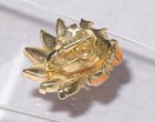 VTG Crown Trifari Etoile Line Clip-on Earring Gold Lava Glass AB Rhinestones — photo 8
