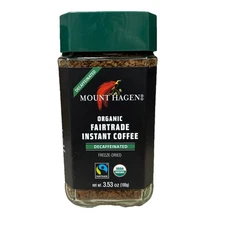 New Mount Hagen Coffee Decaf Freeze Dried Organic 3.53 Ounce 10/27