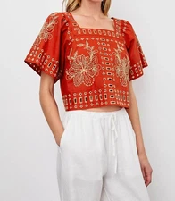 Rails Laine Embroidered Eyelet Top Size L