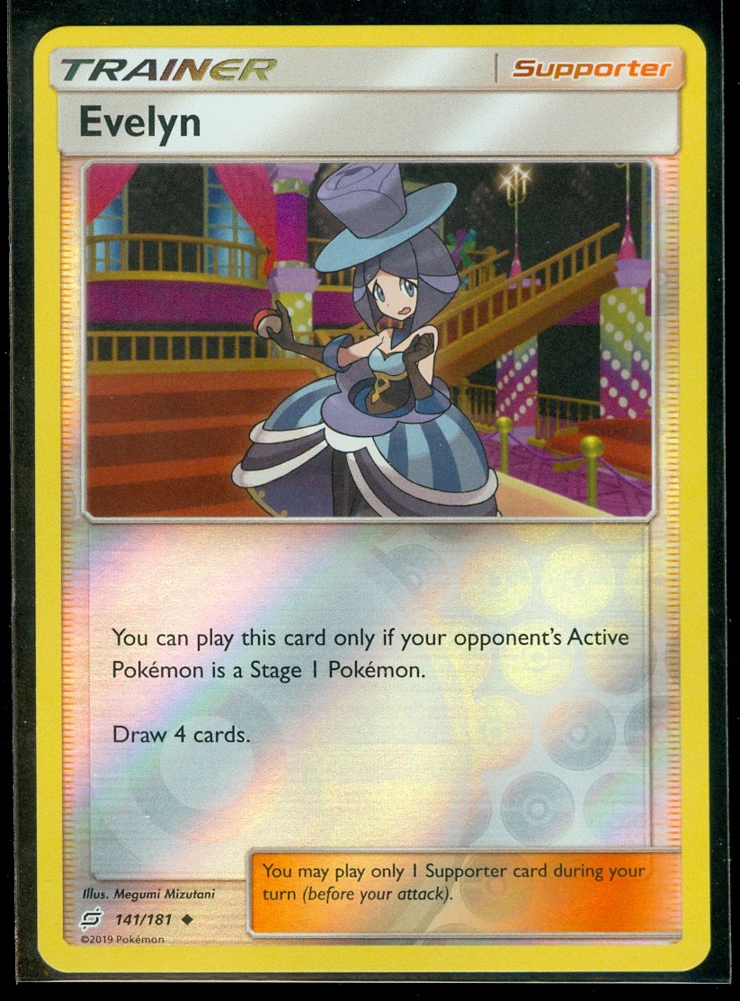 Pokemon EVELYN 141/181 - Team Up - Rev Holo - MINT
