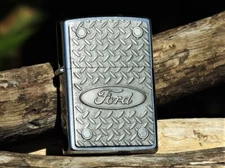 Ford Motor Company Zippo Lighter - Diamond Plate - Oval - Bolted - Trucks - Rare