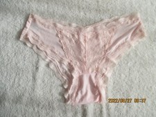 Jaclyn Smith Women's Size Medium Pink Shiny Satin Bikini Panty Lace NWOT