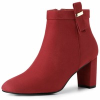 Damen Absatzschuhe Wildleder Blockabsatz High Heels Ankle Boots Stiefel