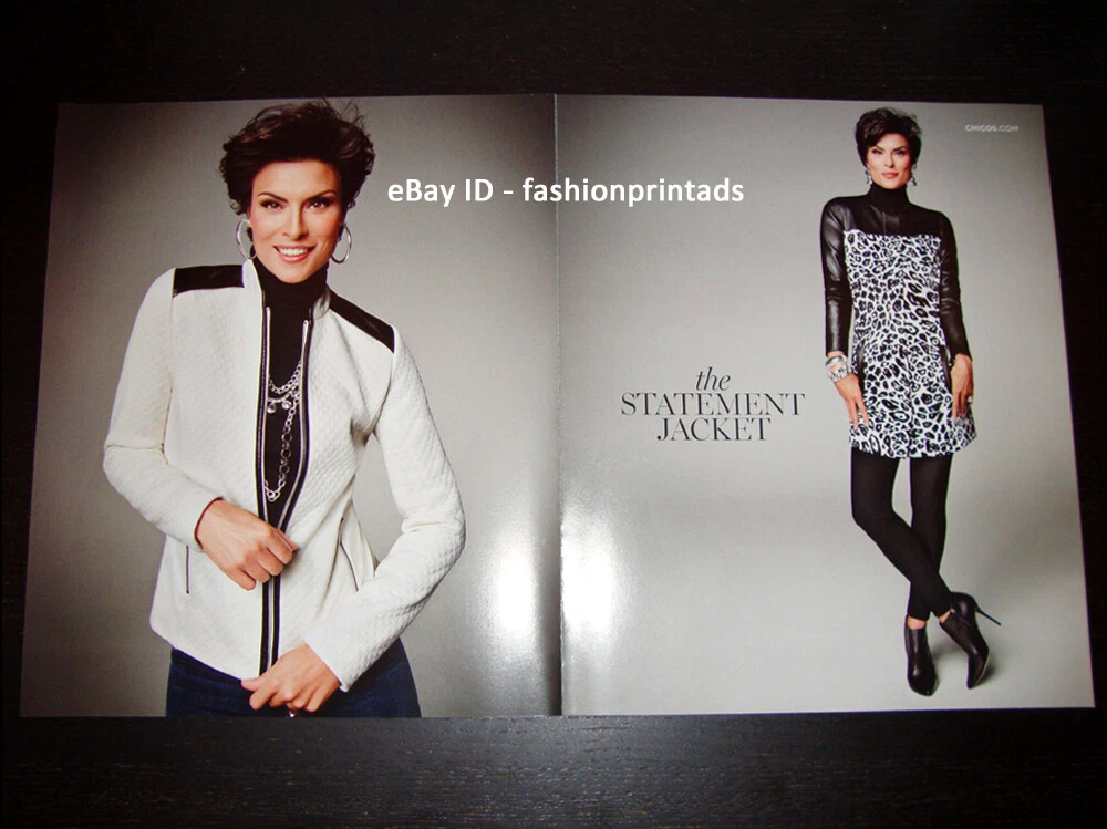 CHICO'S 4-Page Magazine PRINT AD Fall 2014 MAGALI AMADEI beautiful brunette  | eBay