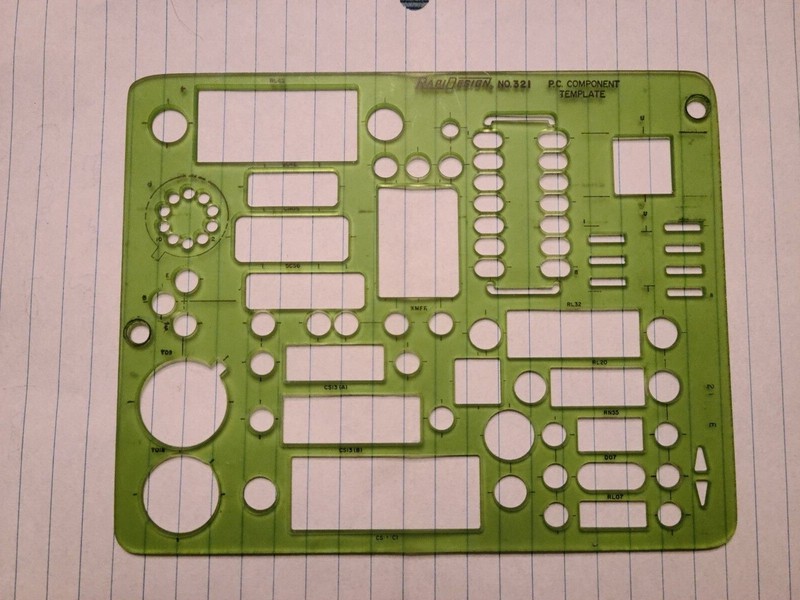 NEW Berol® Rapidesign® Template: R-321A Electronic 2:1 Printed Circuit Component