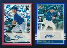 2019 Donruss Optic Ryan O'Hearn Auto FOTL Blue #d /50 And Red #d /50 2 Cards KC