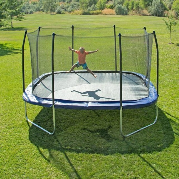 Skywalker Trampolines 15' Square Trampoline With Enclosure Blue for