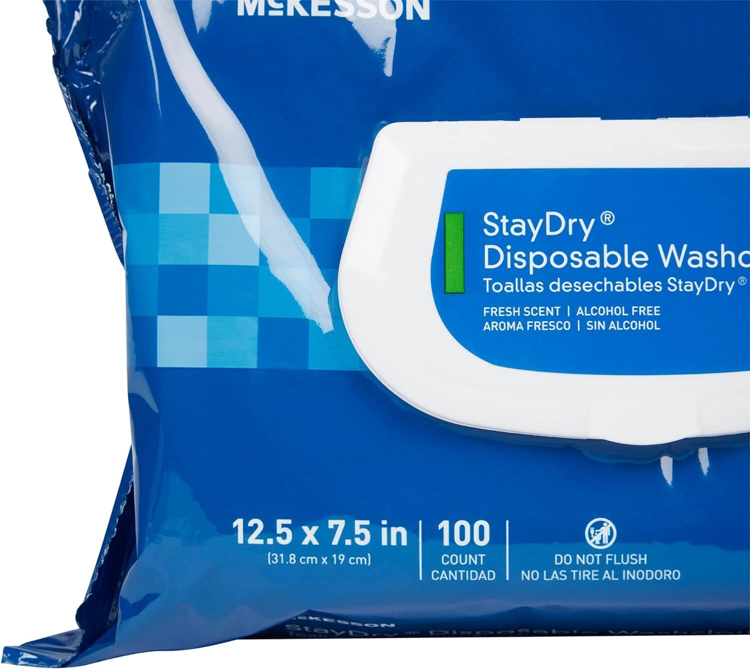McKesson StayDry Disposable Wipes or Washcloths for Adults with Aloe