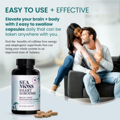 Irish Sea Moss Capsules & Mushroom Complex - Organic Seamoss with Adaptogens ...
