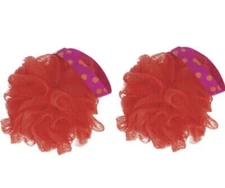 2- Exfoliating Shower Loofahs Mesh Poufs SPA Bath Sponges Lufa for Body Wash