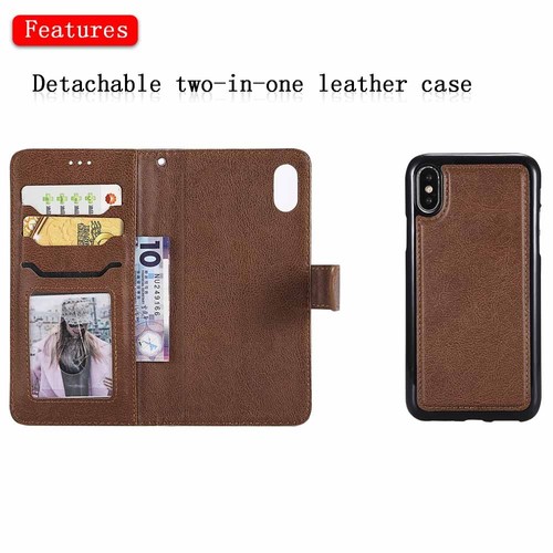 Magnetic Removable Leather Wallet Flip Case Cover For iPhone 11 6s 7 8 XR XS Max - Picture 26 of 45
