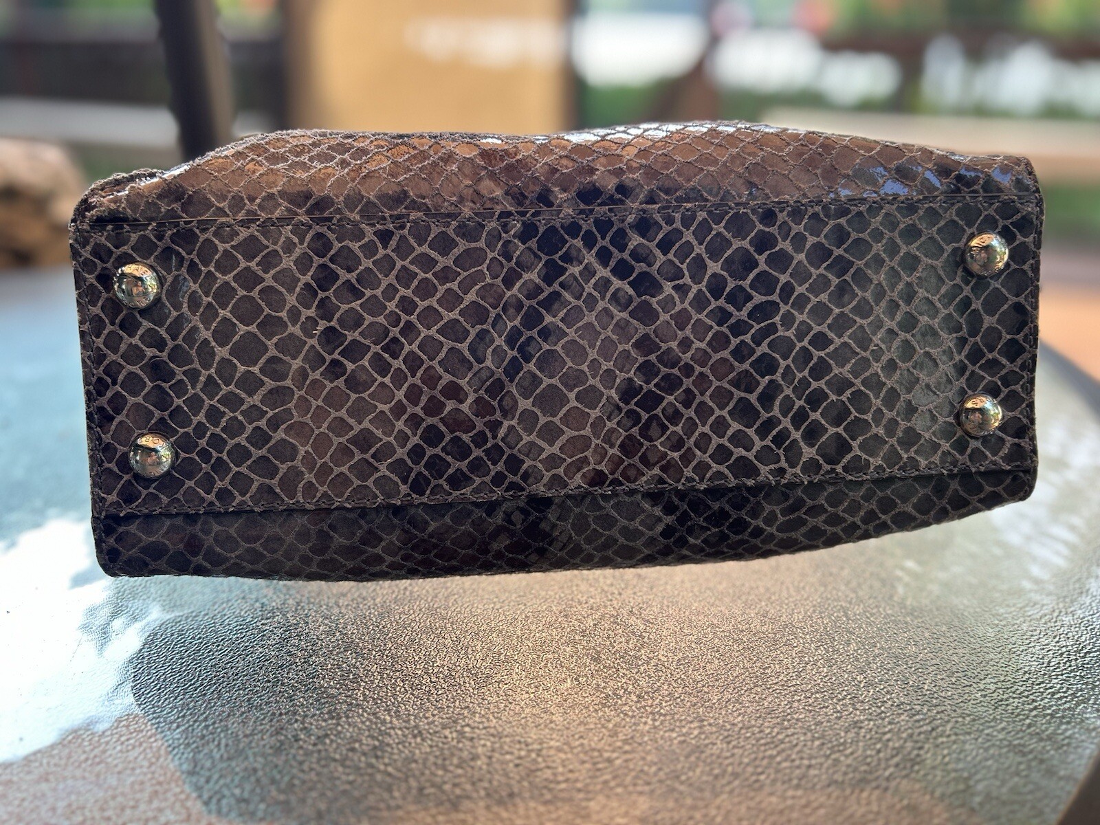 Michael Kors Hamilton Gray Leather Python Snakesk… - image 4