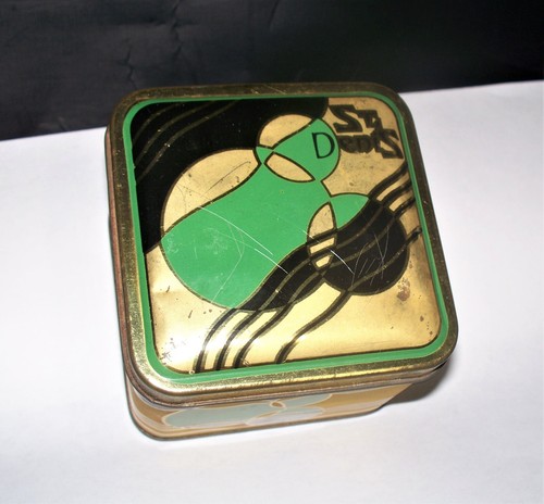 ANTIQUE 1920s ART DECO ST DENIS FRENCH PERFUME POWDER TIN BOX VANITY HOME DECOR - Picture 10 of 15