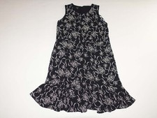 Talbots Women's Sleeveless Midi Shift Dress Size 14W NWT Black Gray Flare Bottom