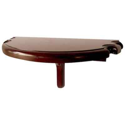Walnut Finish Shelves Premium Half Moon Floating Wall Mounted Pub Table Shelf