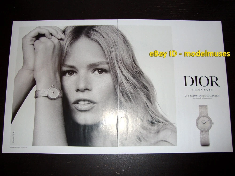 Montres DIOR 2 pages magazine IMPRIMÉ ANNONCE automne 2018 ANNA EWERS « La D de Dior satine »