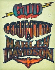Vintage God Country  Harley Davidson Motorcycle Biker Glitter Iron On Transfer