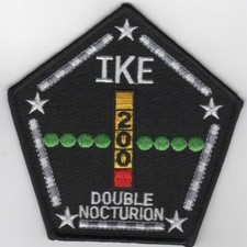 3.75" USN NAVY CVN-69 200 NIGHT TRAPS IKE DOUBLE NOCTURION EMBROIDERED PATCH