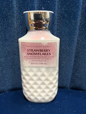 Bath & Body Works STRAWBERRY SNOWFLAKES Daily Nourishing Body Lotion 8 oz