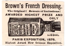 Brown's French Dressing Paris Exposition Advertising 1880s Victorian Print Ad
