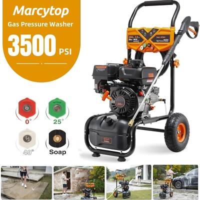 #ad Marcytop Gas Pressure Washer Gas Powered Washer 3500 PSI 2.3 GPM 209cc 4 Nozzles $283.99