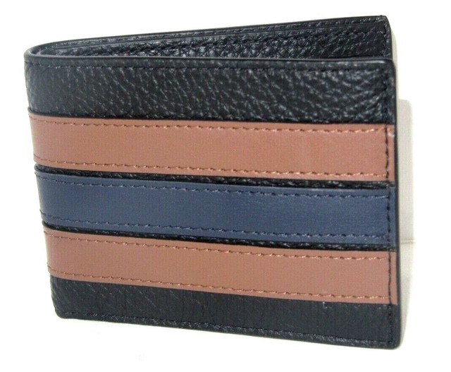 Coach Men's Pebble Leather Slim Billfold Wallet With Varsity Stripe 3003  for sale online | eBay