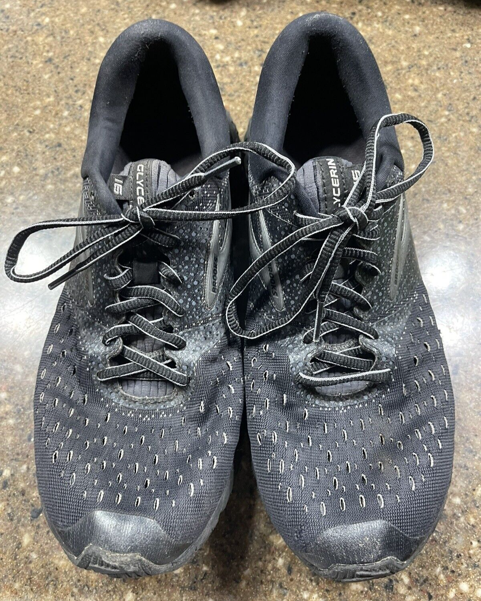 Brooks Glycerin 16 Mens Size D BLACK Running Shoes 1102891D071 NEW  LACES